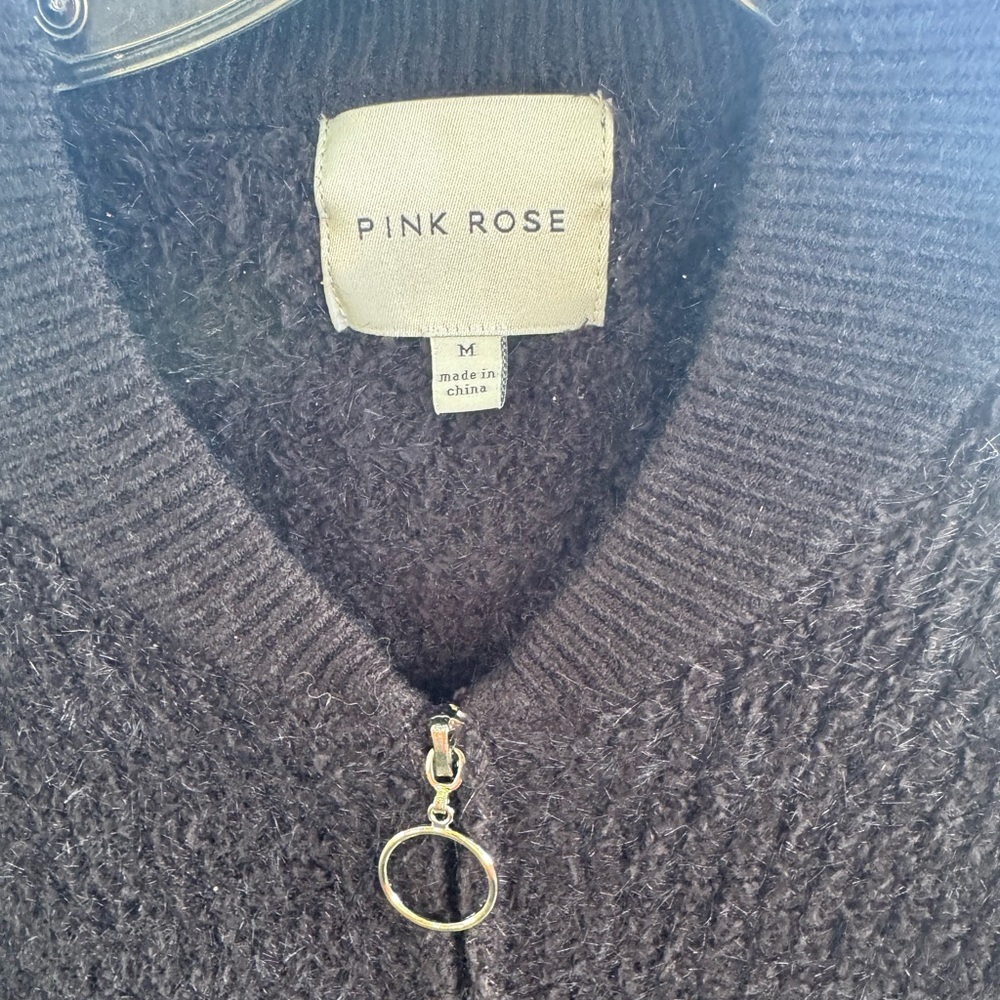Pink Rose‎ Black Knit Cardigan